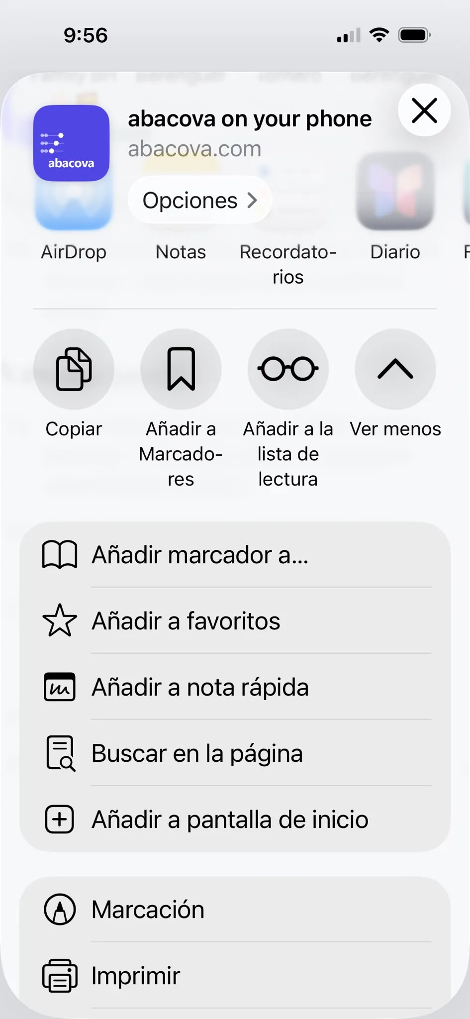 Safari's share sheet scrolled to the Add to Home Screen option